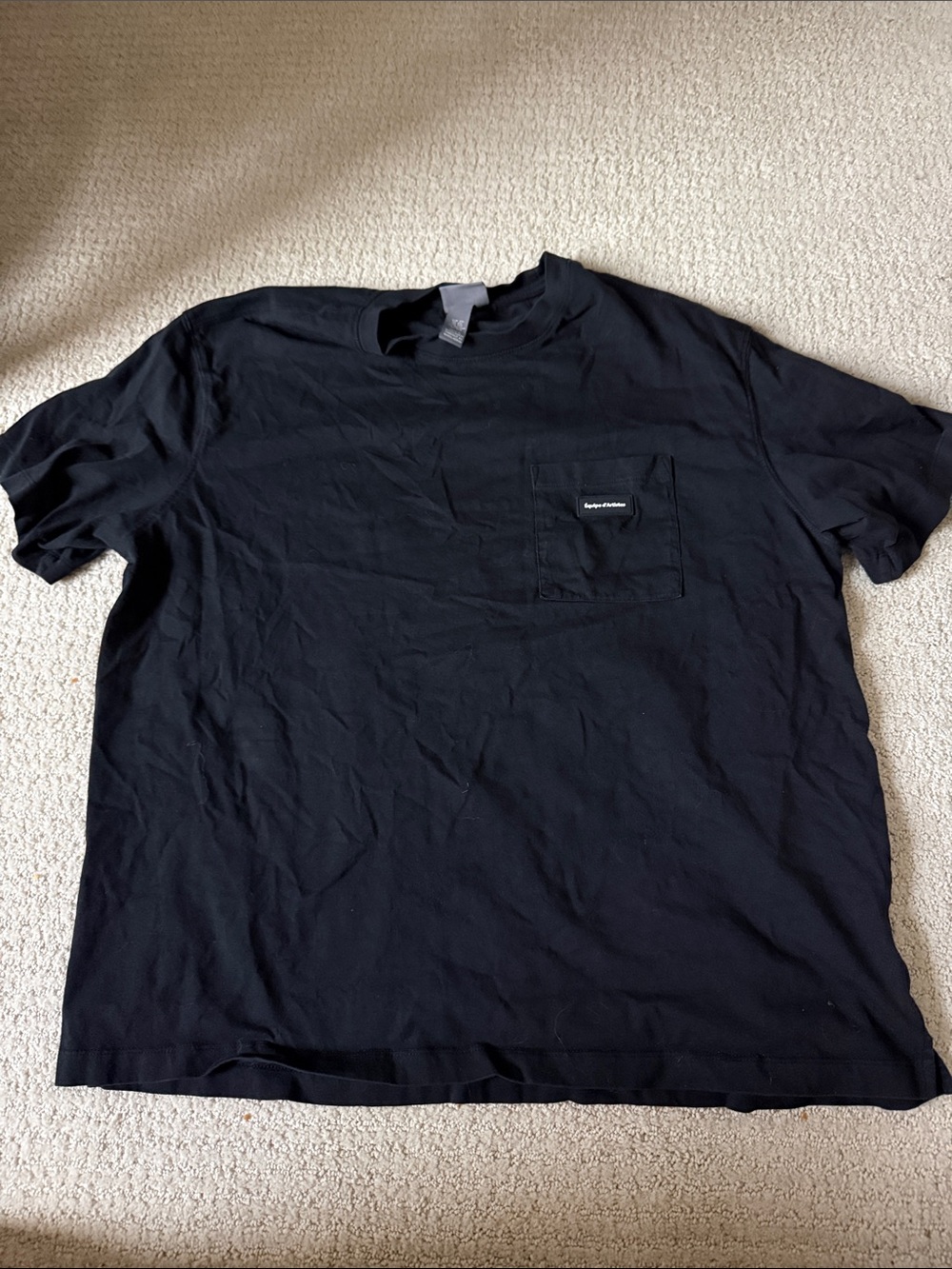 H&M Black Short Sleeve Pocket Tee - Minimal Logo